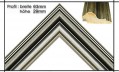 Holzrahmen Prunkrahmen FRONTERA Silber / Dunkel B: 63mm  H: 29mm  Der Rahmen wird zur Selbstmontage geliefert. 