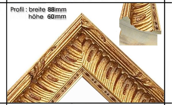 Holzrahmen Prunkrahmen Louvre Gold - Der Rahmen wird zur Selbstmontage* geliefert.