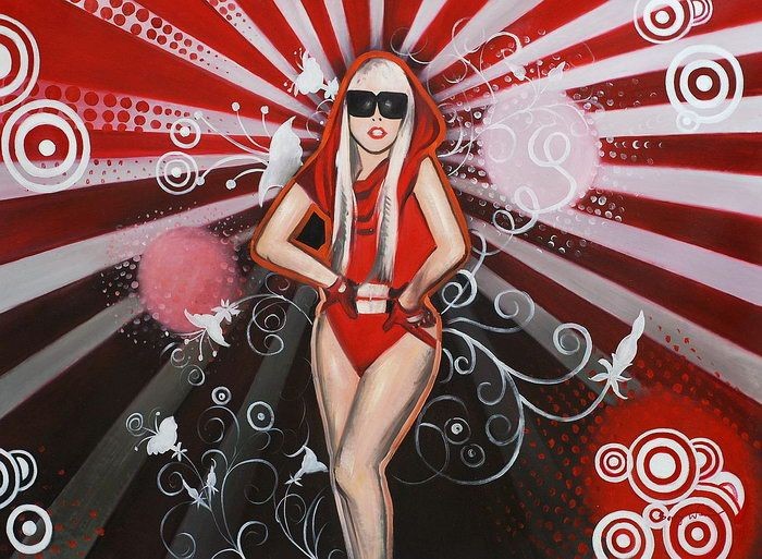 POPART LADY GAGA IN CONCERT i64813 G  80x110cm �LGEM�LDE IN HERVORRAGENDER QUALIT�T HANDGEMALT