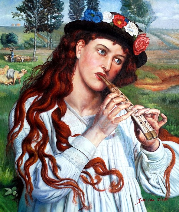 WILLIAM HOLMAN HUNT AMARYLLIS c70450 50x60cm �LGEM�LDE HANDGEMALT in MUSEUMSQUALIT�T