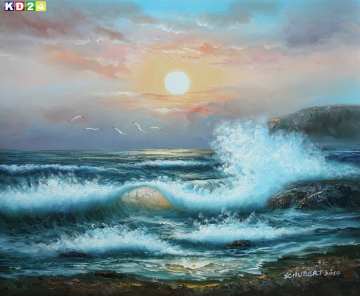 KLIPPEN IN DER BRANDUNG c71582 50x60cm SUPER �LGEM�LDE  HANDGEMALT