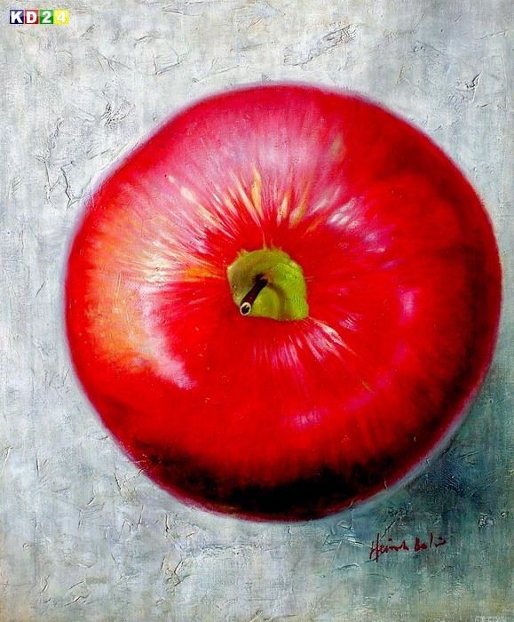 Modern - der rote Apfel c77203 50x60 CM �lgem�lde handgemalt