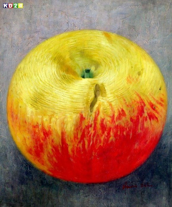 Modern - der rotgelbe Apfel c77204 50x60 CM �lgem�lde handgemalt