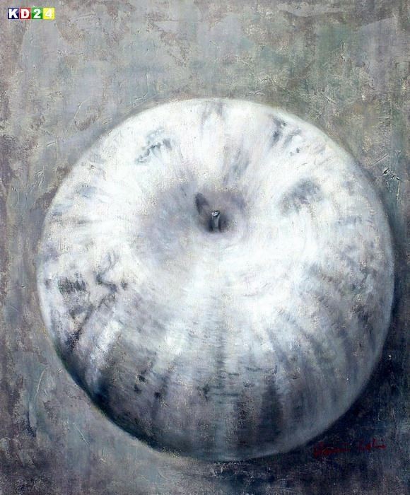 Modern - der graue Apfel c77205 50x60 CM �lgem�lde handgemalt