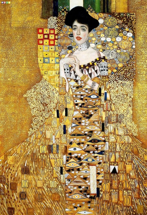 Gustav Klimt - Adele Bloch Bauer II d78096 60x90cm Jugendstil Ölgemälde Museumsqualität