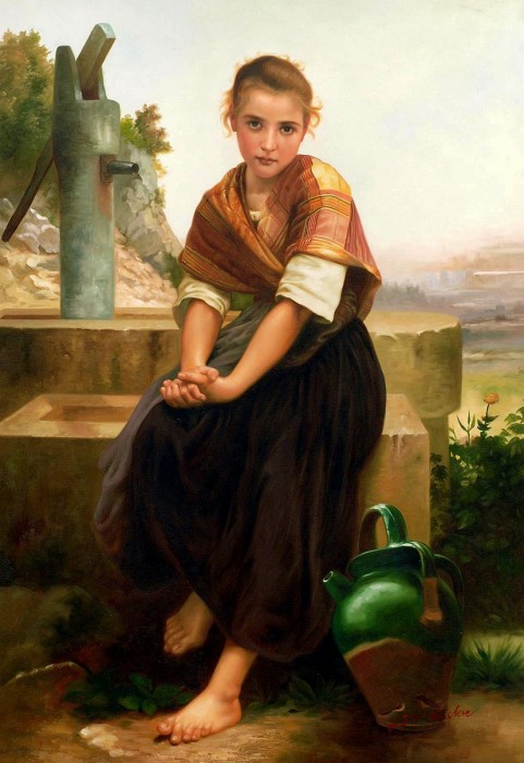 William Adolphe Bouguereau - Der zerbrochene Krug d78793 60x90cm Ölgemälde Museumsqualität