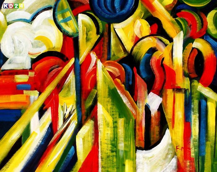 Franz Marc - Stallungen a78818 30x40cm Expressionismus Ölgemälde