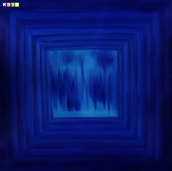 Modern Art - Bauhaus blau m79029 120x120cm abstraktes Ölgemälde handgemalt