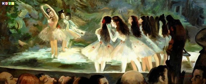 Edgar Degas - Ballett der Pariser Oper x79060 50x120cm Ölgemälde Museumsqualität