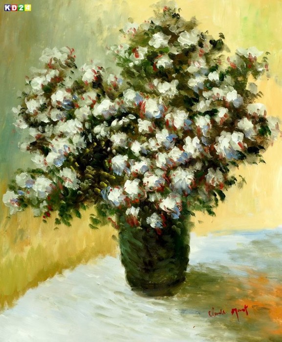 Claude Monet - Vase mit Blumen c79327 50x60cm Ölgemälde handgemalt