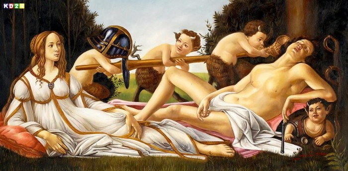 Sandro Botticelli - Venus & Mars f79403 60x120cm Ölgemäle in Museumsqualität