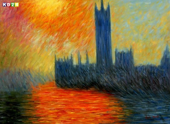 Claude Monet - Palast in Westminster k79396 90x120cm Ölgemälde handgemalt