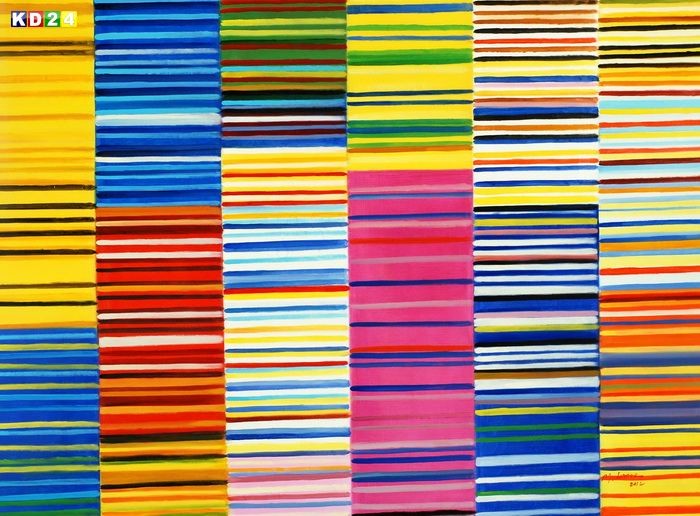 Modern Art - Lorenz stripes Homage of Paul Smith k79435 90x120cm modernes Öbild