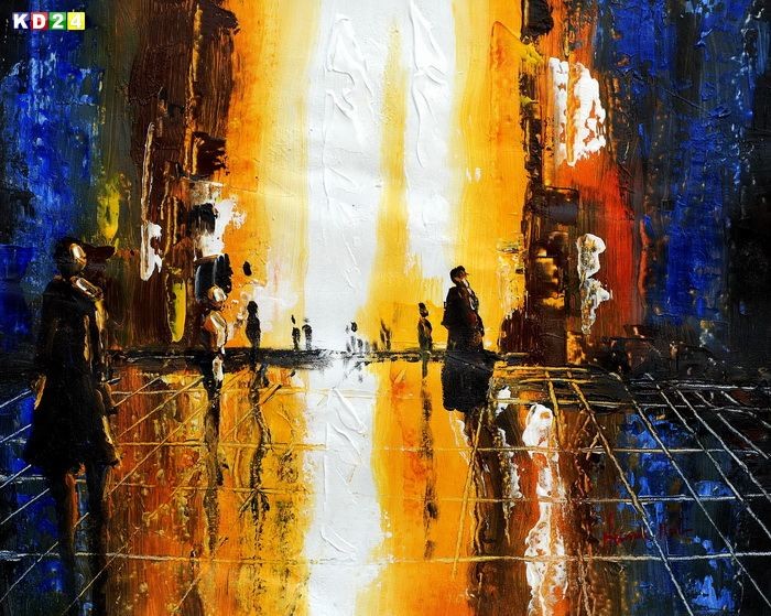 Abstrakt - Berlin Galeries Lafayette b79473 40x50cm modernes Ölbild handgemalt