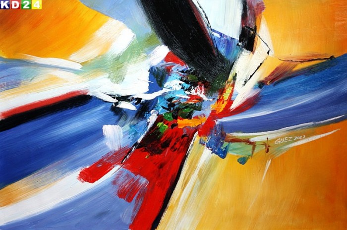 Abstrakt Modern - Color in speed d80586 60x90cm Top Ölgemälde Modern Art Handgemalt Zeitgenössisch Ölbild