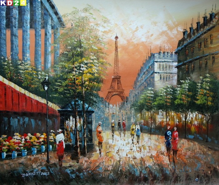 Modern Art Paris Eifelturm c80702 50x60cm Ölgemälde Gemälde Ölbild