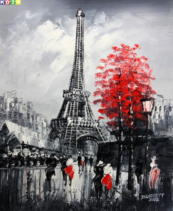 Modern Art Paris Eiffelturm  c80754 50x60cm Ölgemälde Gemälde Ölbild handgemalt