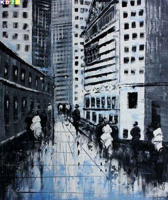 Modern Art New Yorker Straßenszene  c80796 50x60cm  Ölgemälde Gemälde Ölbild handgemalt