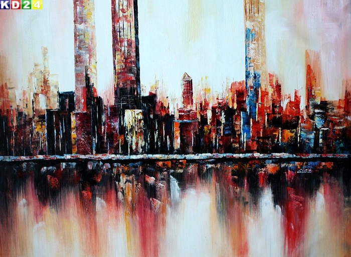 Abstrakt Modern New Yorker Bucht k80357 90x120cm Top Ölgemälde Modern Art Handgemalt Zeitgenössisch Ölbild