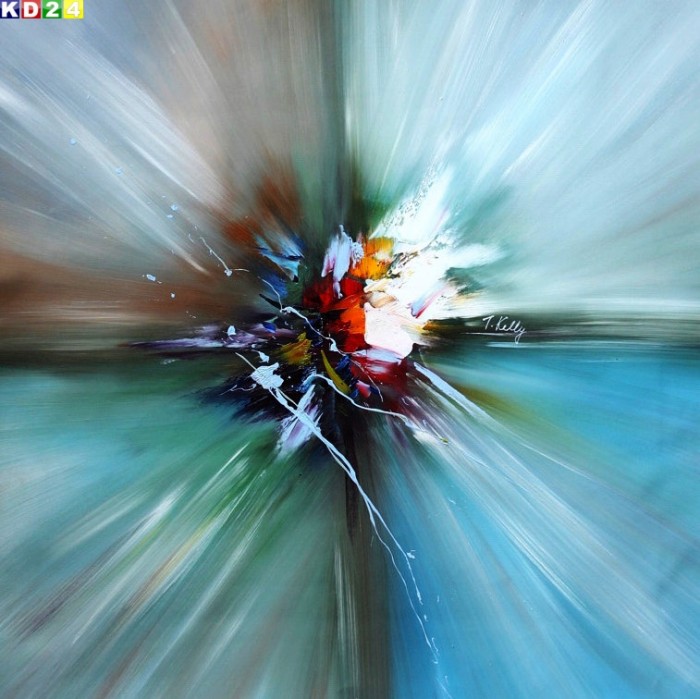 Modern Abstrakt Strahlen der Natur g80465 80x80cm schönes zeitgenössisches Ölgemälde handgemalt