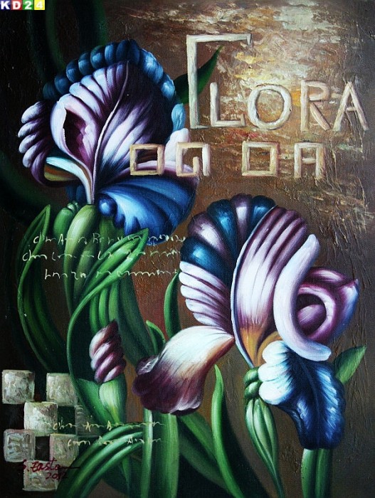 Modern - Blaue Iris a81018 30x40cm schönes Ölgemälde handgemalt