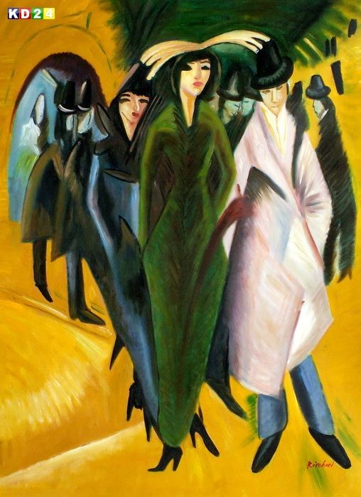 Ernst Ludwig Kirchner - Berliner Straße i79958 80x110cm Expressionismus Ölgemälde