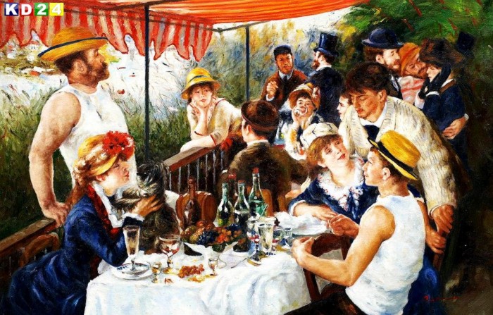 Pierre Renoir Frühstück der Ruderer d81108 60x90 CM ein Ölgemälde in Museumqualität handgemalt