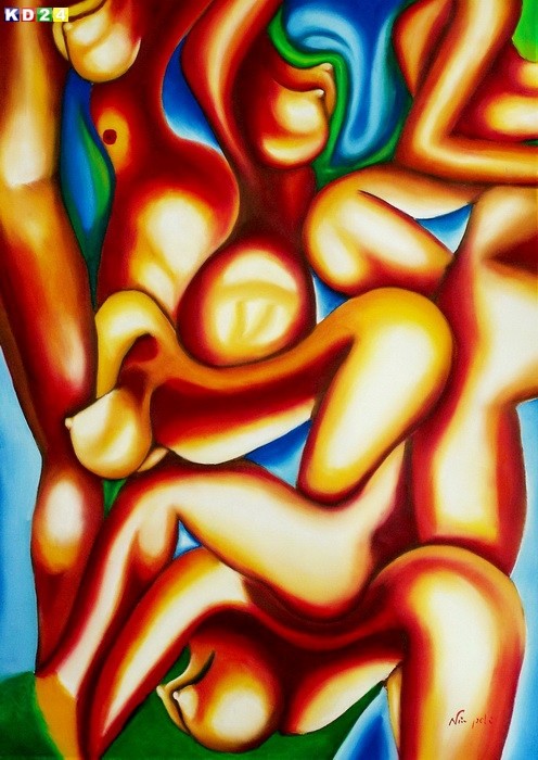 Akt Modern - Körperwelten k80168 90x120 cm Ölgemälde handgemalt zeitgenössisch modern art