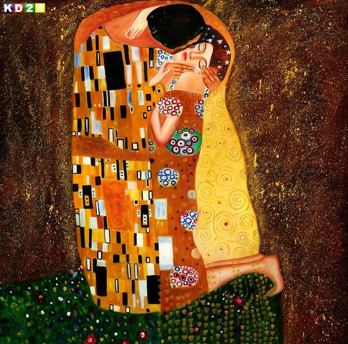 Gustav Klimt der Kuss m80184 120x120 CM Jugendstil Ölgemälde handgemalt
