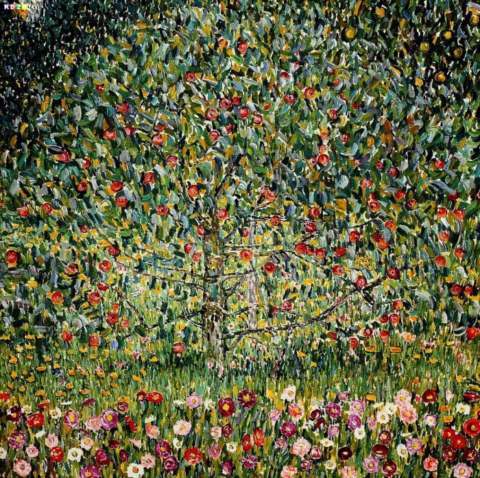Gustav Klimt - Der Apfelbaum g81382 80x80cm bemerkenswertes Ölgemälde handgemalt Museumsqualität