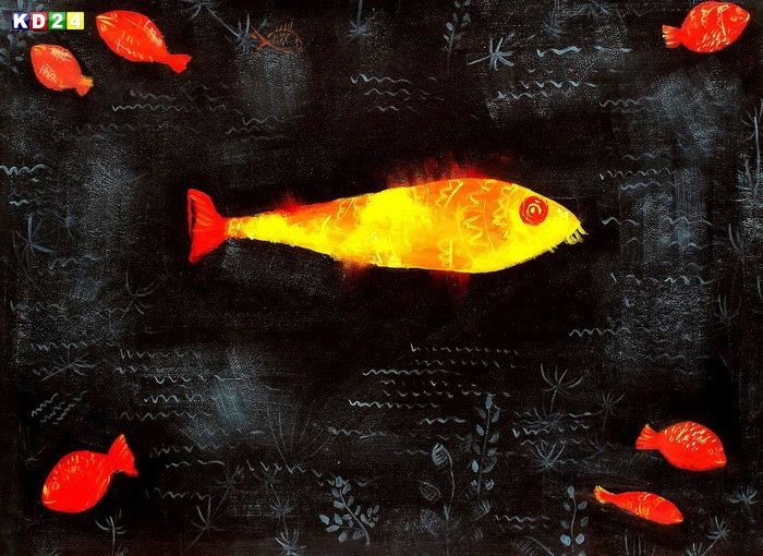 Paul Klee - Der Goldfisch i81284 80x110cm handgemaltes Ölgemälde 