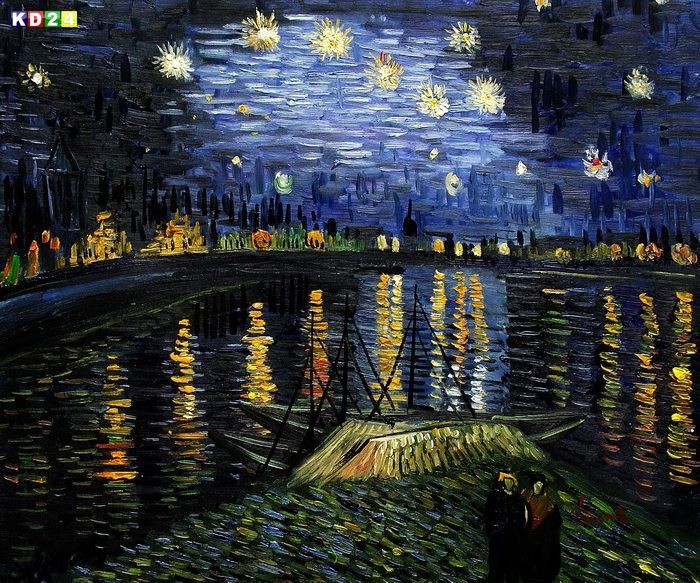 Vincent Van Gogh Sternennacht über der Rhone c81477 50x60cm Ölbild handgemalt eBay