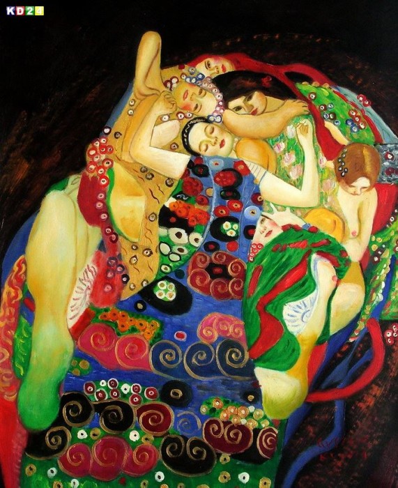 Gustav Klimt - Jungfrauen c81500 50x60cm Jugendstil Ölgemälde handgemalt