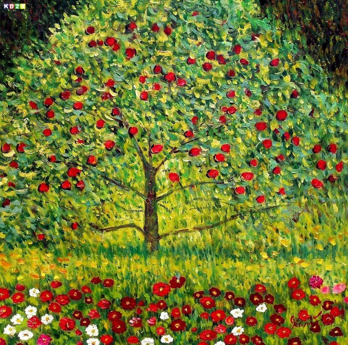 Gustav Klimt   Der Apfelbaum e81558 60x60cm Ölgemälde handgemalt