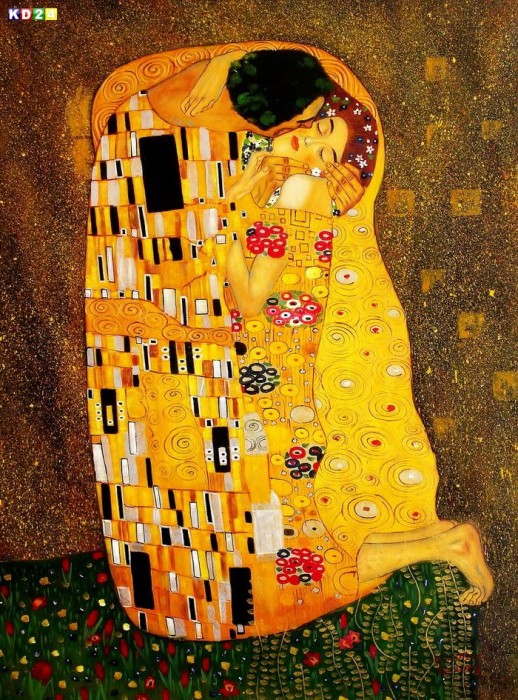 Gustav Klimt Der Kuss k81688 90x120cm Jugendstil Ölgemälde handgemalt