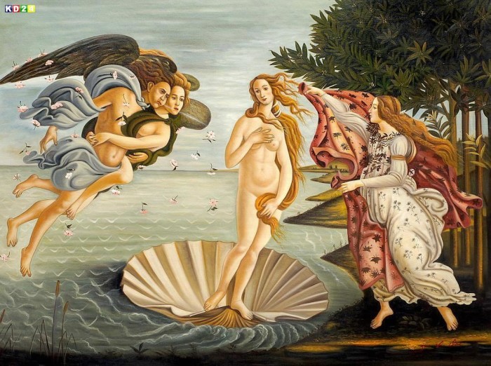 Sandro Botticelli - Geburt der Venus k81743 90x120cm eindrucksvolles Gemälde handgemalt Museumsqualität