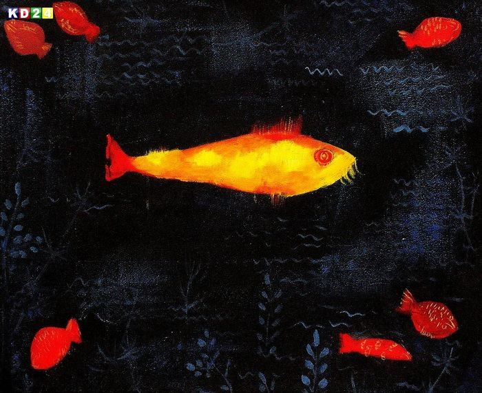 Wandkunst Leinwanddruck - Der Goldfisch Von Paul Klee (30x45cm)